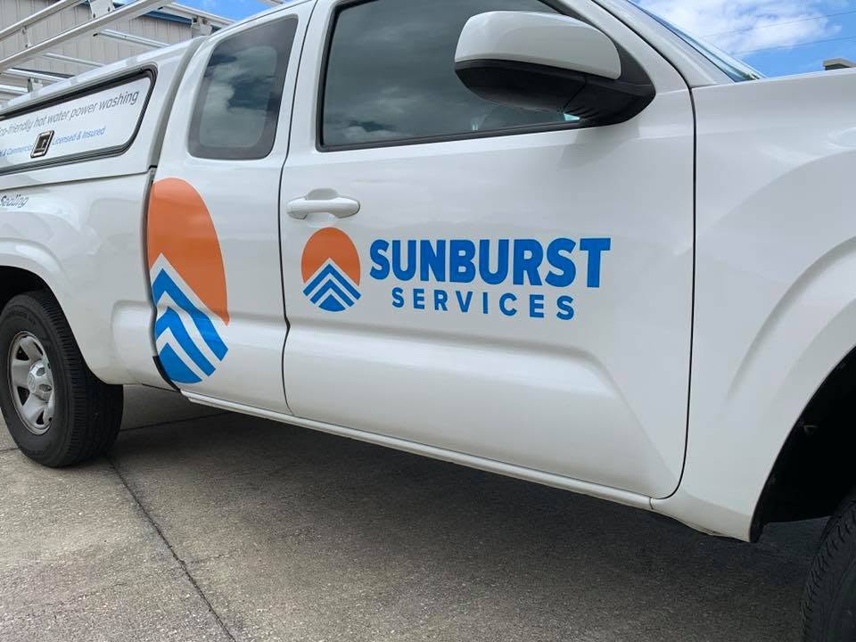 Sunburst Services truck graphics: side view